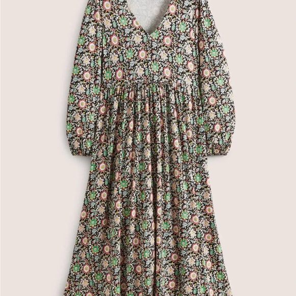 Boden Floral Long Sleeve Dress - Multicolor - Picture 3 of 6
